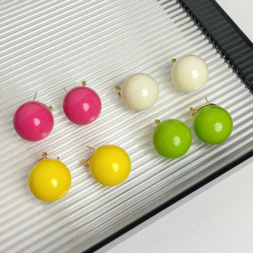 DAIIIBABYYY  -  Dopamine ball earrings for women new style explosive exaggerated earrings